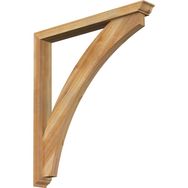 Ekena Millwork Thorton Traditional Rough Sawn Bracket w/ Offset Brace, Western Red Cedar, 4"W x 32"D x 36"H BKT0402X32X36THR01RWR - main